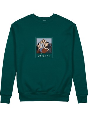 The Lucid Lab Friends Silüetli Sweatshirt - Koyu Yeşil