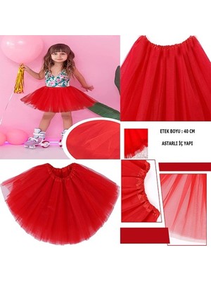 Ett Kırmızı Renk Tütü Etek Bale Eteği Gösteri Eteği Çocuk Bebek Boy Dinç Store - 004982