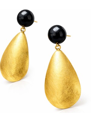 Midnight Eclipse Earrings-Gold-Plated / Black