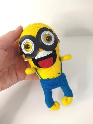 Özgürce Sevimli Minions Örgü Keçe Anahtarlık ve Çanta Süsü 75 Karakter