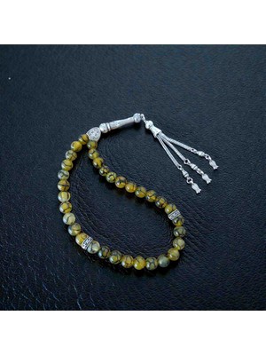 Mga Doğaltaş Sarı Örümcek Akik Tesbih 8mm 33’lük – Doğal Taş Erkek Tesbih – Hakiki Sertifikalı – Hediyelik Tesbih