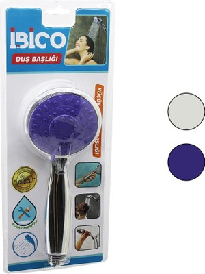 Luz&pos Küçük Yuvarlak - Bombeli=8cm Duş Başlık Kademeli Krom Gövde-Beyaz-Renkli Zemin Sap:11.5cm