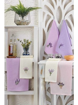 Mira Home 6 Parça Mutfak Kurulama Bezi 30 x 50 cm Lavender Flower