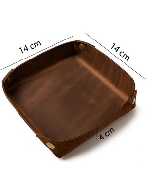 Lethos Leather Deri Vale Tepsisi - Masaüstü Organizer - Gerçek Deri & El Yapımı