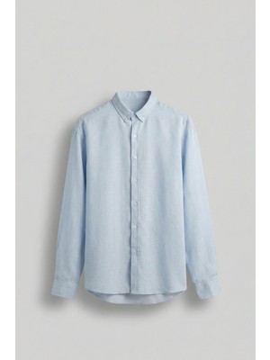 Abluka Online Erkek Oversize Basic Rahat Gömlek Açık Mavi