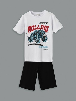 Lc Waikiki Yeni Sezon Bisiklet Yaka Erkek Çocuk Şortlu Pijama Takımı