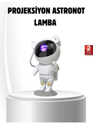 Teknodayım Bluetooth Müzikli Astronot Projeksiyon Lambası Yıldız ve Ay Efektli