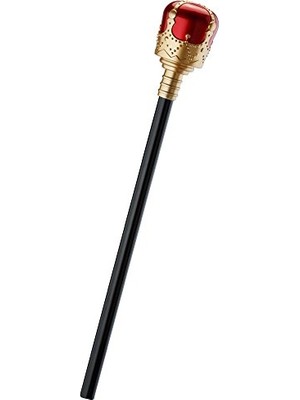 Kırmızı Topuzlu Kral Asası Kraliyet Asası 40 cm Nemere