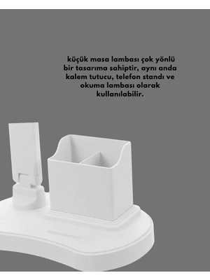 Teknodayım Ayarlanabilir Kısılabilir LED Masa Lambası | Entegre Kalemlik ve Telefon Tutucu Özellikli
