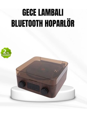 Teknodayım Bluetooth Hoparlörlü Gece Lambası Dijital Saat ve Ambiyans Işığı Çok Amaçlı