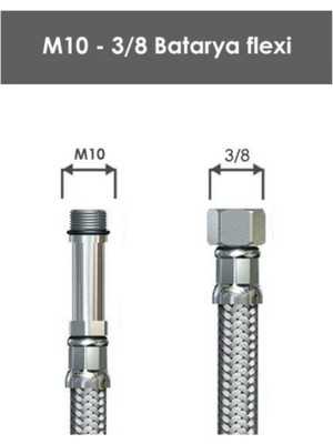 Damlasu Batarya Flexi Bağlantı Hortumu Örgülü Flex 100 cm