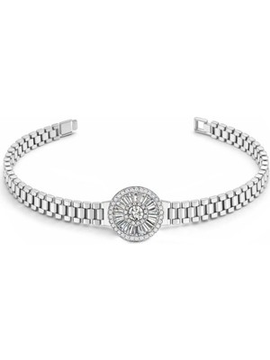 Brezza Lusso Jewelry Kristal Taş Işlemeli Aurora Işıltılı Saat Kardon Kadın Bileklik