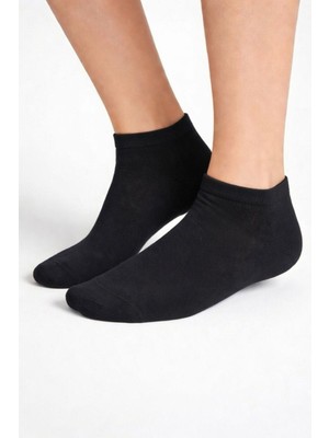 Saby Erkek Siyah Ekonomik Gün Boyu Konfor Terletmeyen Kısa Patik Çorap 5'li