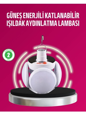 Teknodayım Solar ve USB Şarjlı Su Geçirmez Katlanabilir LED Lamba