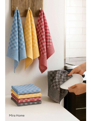 Mira Home 6lı Mutfak Kurulama Bezi 45X65 cm Pötikare Desen