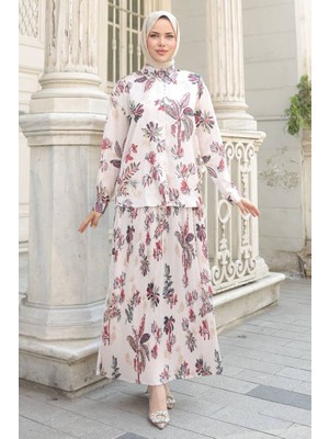 İlkimay.com Eteği Piliseli Saten Ikili Takım 1693
