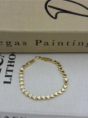 Hedef Bujiteri 14K Gold Renk Basıc Üçgen Zincir Model Bileklik CM123