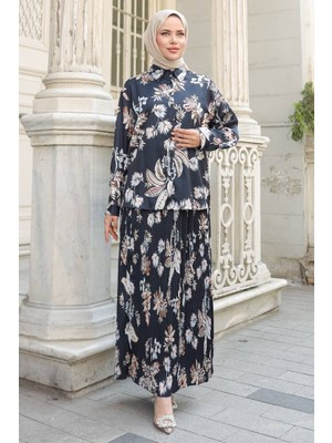 İlkimay.com Eteği Piliseli Saten Ikili Takım 1693