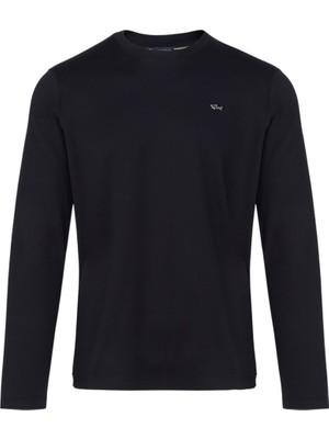 Paul & Shark Erkek Bisiklet Yaka Uzun Kol Pamuklu Slim Fit Lacivert-Gold T-Shirt 15311611-50E