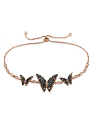 Supertrend Gümüş Rose Kelebek Asansör Bileklik