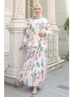 İlkimay.com Eteği Piliseli Saten Ikili Takım 1693