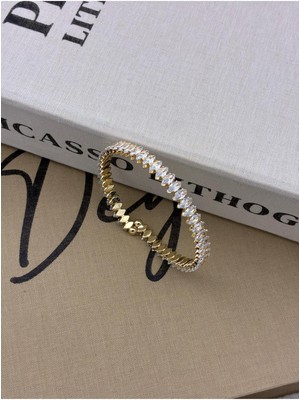 Hedef Bujiteri Gold Renkli Ayarlanabilir Damla Model Su Yolu Zirkon Taşlı Bileklik