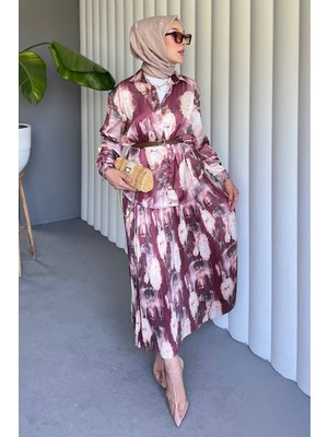 İlkimay.com Eteği Piliseli Saten Ikili Takım 1693