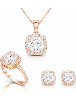 Gümüş Rose Kare Montür Kadın Set