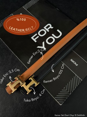 Fiori Hakiki Bombeli 2 cm Deri H Tokalı Ince Kadın Kemeri, Ceket Kemeri, Gömlek Kemeri, Elbise Kemeri