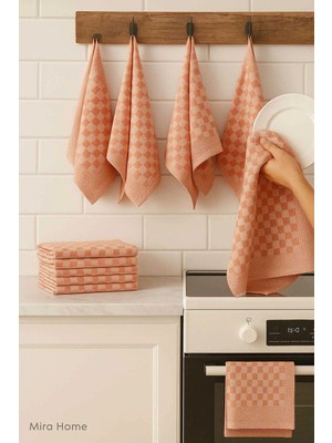 Mira Home 10 Lu Dama Desenli Mutfak Kurulama Bezi 50X70 cm  Somon