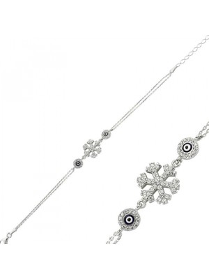 Supertrend Gümüş Nazarlı Kar Tanesi Bayan Bileklik