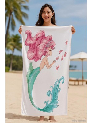Mira Home Seadream Tropikal Desenli Plaj Havlusu 70X140 cm Denizkızı