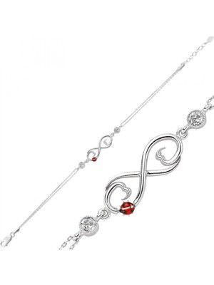 Supertrend Gümüş Uğur Böcekli Sonsuzluk Bayan Bileklik