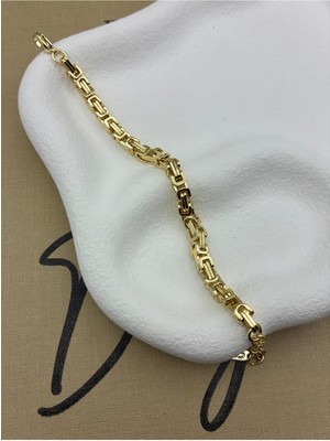 Hedef Bujiteri 14K Gold Renk Basıc Kral Zincir Model Bileklik CM107