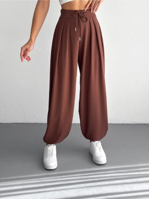 Gugus Kadın Modal Kumaş Şalvar Trend Model Paça ve Bel Detaylı  Rahat Kesim Eşofman