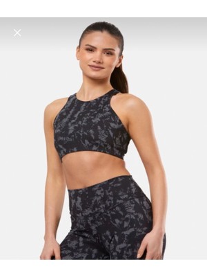 Nike One Alate Curve One Strappy Back Lightly Lined Medium-Support Printed Training Pedsiz Siyah Kadın Sporcu Sütyeni FZ2914-010