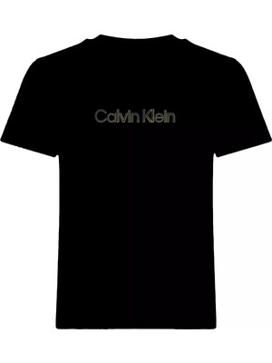 Calvin Klein Kadın Ck Yazı Detay Kısa Kol Bisiklet Yaka Siyah T-Shirt LV047E821G-UB1