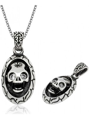 Supertrend Gümüş Kuru Kafa Erkek Kolye