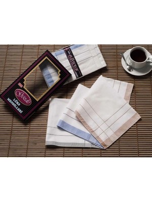 Mira Home Siyah Kutulu 42X42 cm 12 Adet Kumaş Mendil-Gm 01