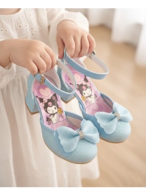 Surpie Shoes Çocuk Topuklu Ayakkabı, Kuromi Desenli Ayakkabı, Çocuk Abiye Ayakkabı