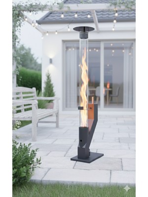 H.A.P Pelet Soba Roket Füze Tipi Pelet Sobası Büyük Boy 120CM Cam