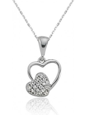 Supertrend Gümüş Kalpli Bayan Kolye