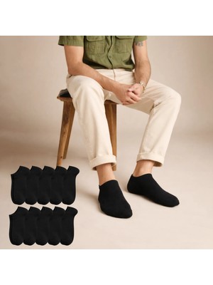 Kral Socks Ekonomik Bilek Boy Patik Çorap  Düz Desen Yıkamalı Pamuklu 10 Çift