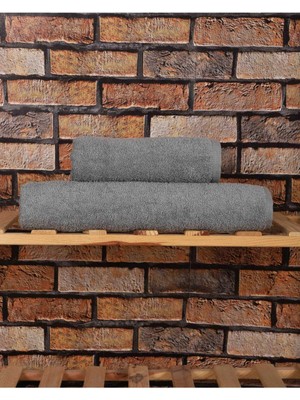 Mira Home 2 Parça %100 Pamuklu Soft Lüx Banyo Havlu Seti Gri