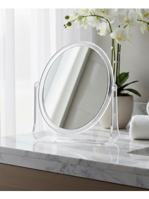 Gaman Yeni Model Şeffaf Renkli 360° Açısı Ayarlanabilir Masaüstü Ayna - Banyo Aynası - Makyaj Aynası