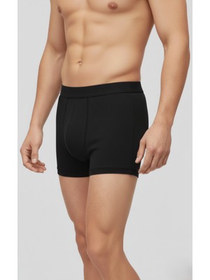 Balkonda Erkek Boxer Şort Pamuklu Cotton 4'lü Paket Esnek Yumuşak Penye Slim Fit - Galaksi