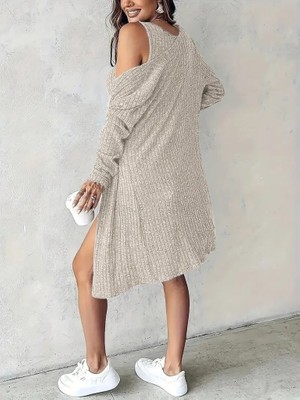 Barış Beauty Kadın Askılı Yuvarlak Yakalı Önü Düğmeli Şardonlu Kaşkorse Mini Elbise ve Kısa Ceket