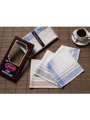 Mira Home Siyah Kutulu 42X42 cm Düzine 12 Adet Kumaş Mendil-Gm 08