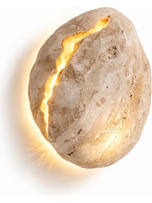 Noya Lighting Aplik - Modern Aplik Modelleri - Bohem Aplik Taş Mermer Aplik - Duvar Apliği - Çap 20CM