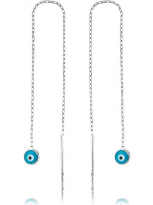 Supertrend Gümüş Nazar Zincirli Küpe